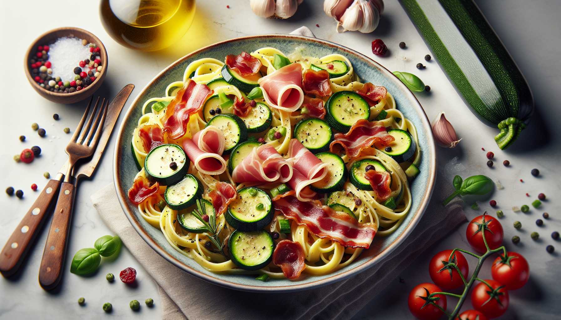 pasta zucchine e speck